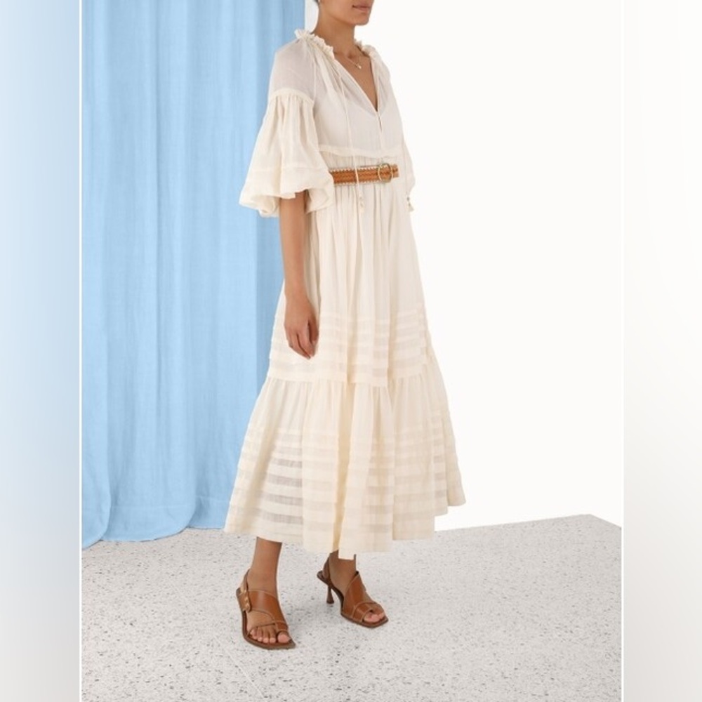 Zimmermann Moonshine Tuck Midi Dress size 8